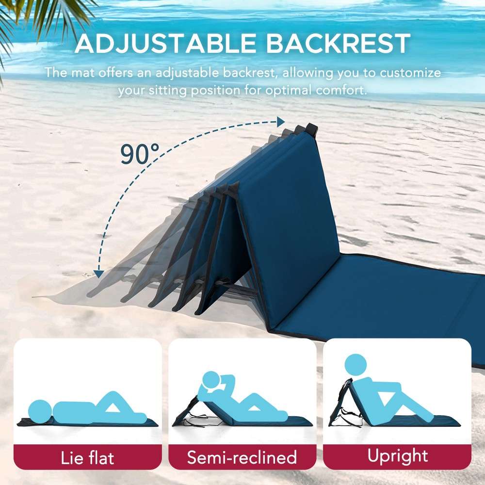 SUNJOY Outdoor Portable Folding Chair with Backrest (Set of 2) - Blue