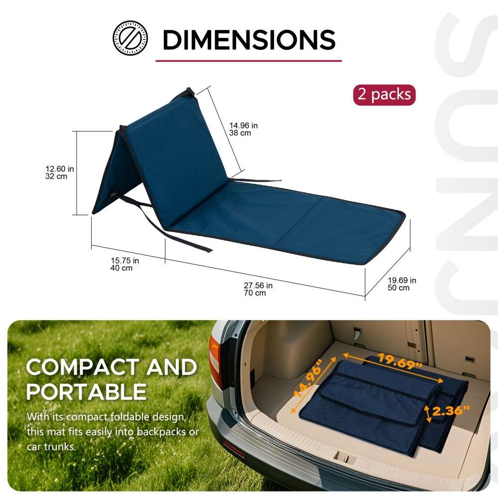 SUNJOY Outdoor Portable Folding Chair with Backrest (Set of 2) - Blue