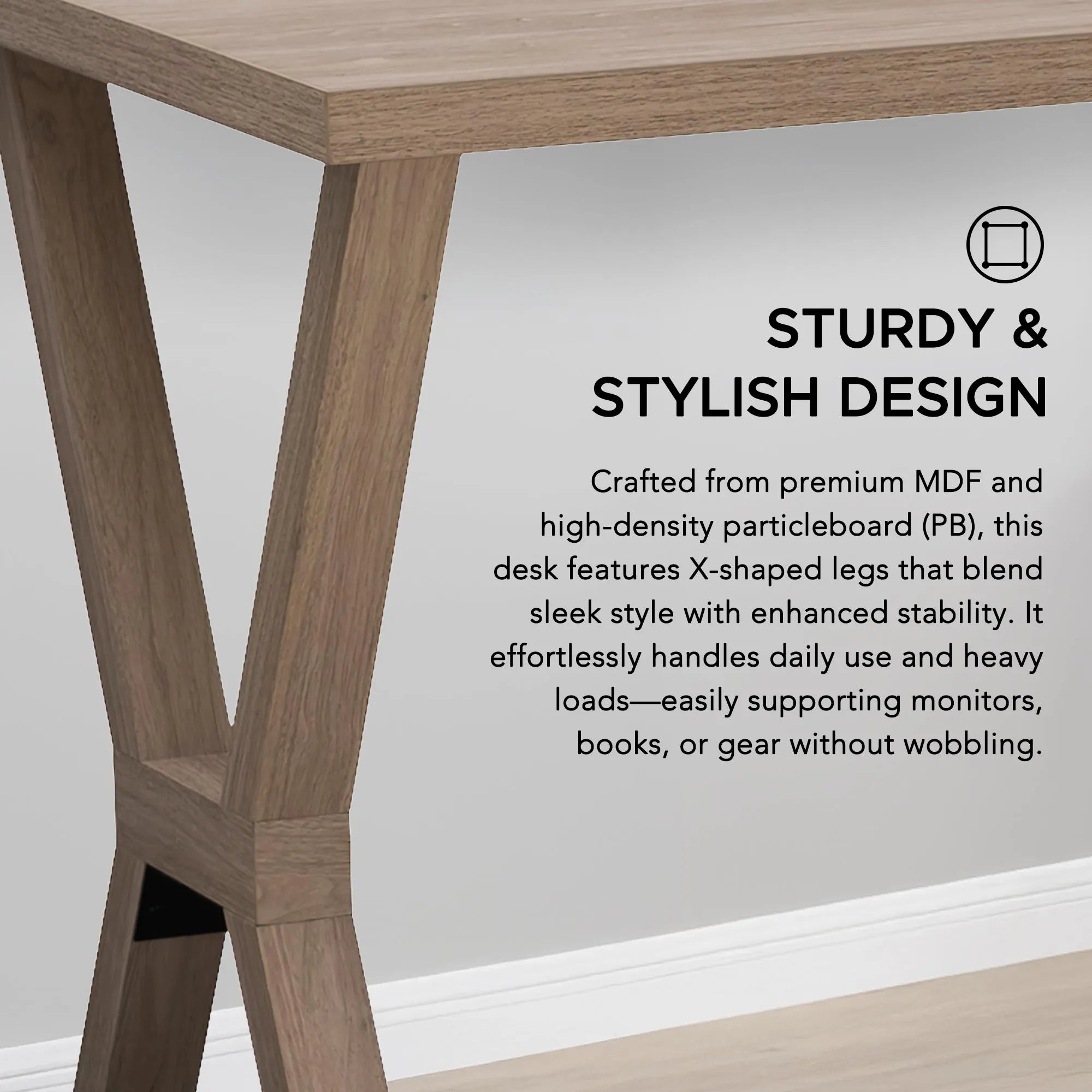 SUNJOY 47" Farmhouse Design Computer Desk with Cabinet
