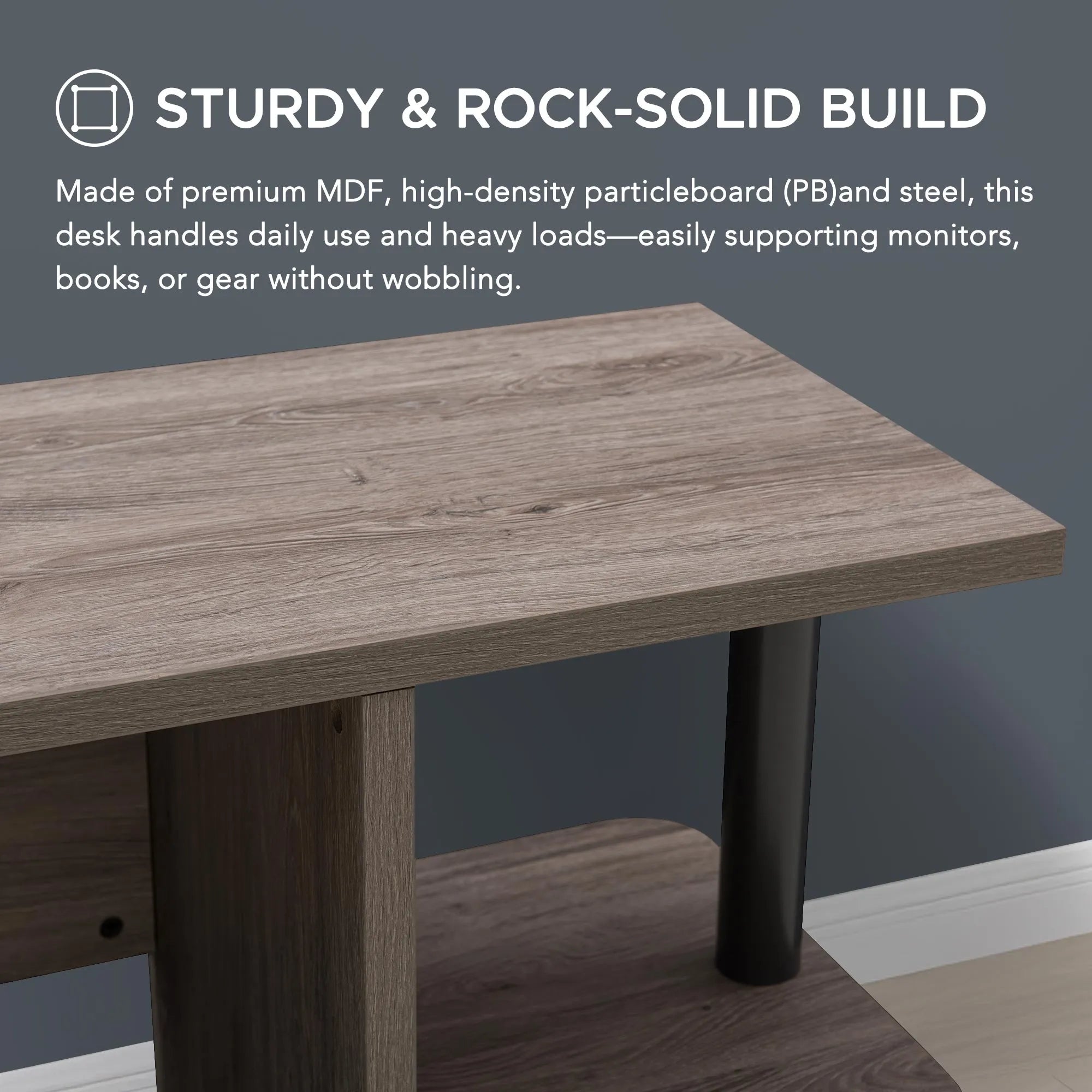 SUNJOY 39" Farmhouse Design Computer Desk with Two Open Shelves