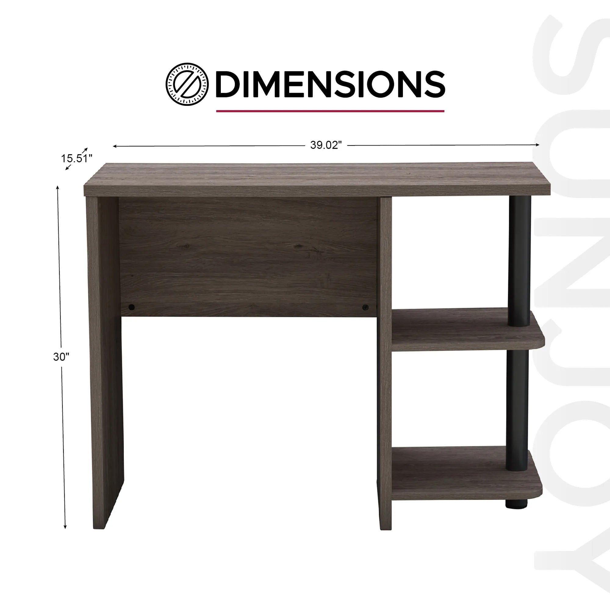 SUNJOY 39" Farmhouse Design Computer Desk with Two Open Shelves