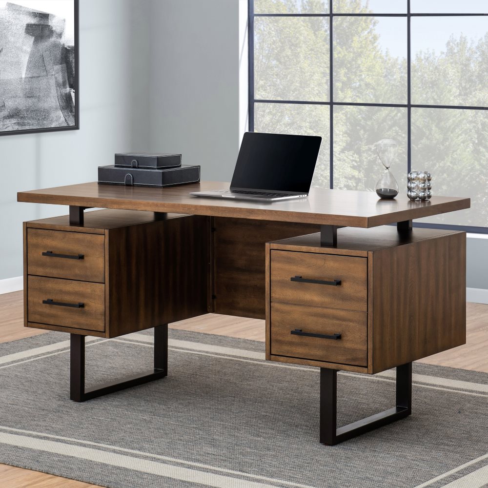 SUNJOY 60’’ Milano Floating Pedestal Desk with Four Drawers.