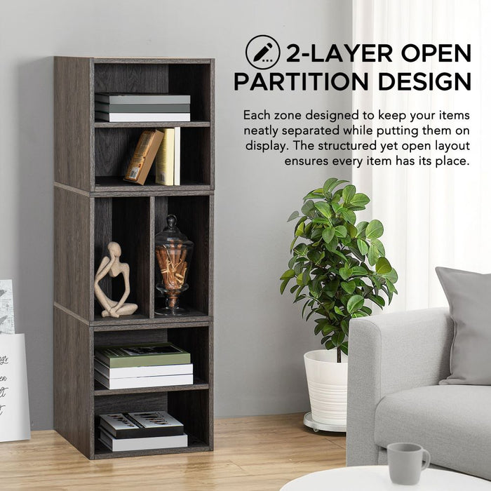 Quub Split Cabinet, Space Saving Stackable MDF Wood Cabinet - SUNJOY