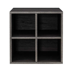 Sunjoy Quub Quarter Cabinet, Space Saving Stackable MDF Wood Cabinet for Living Room, Bedroom and Other Indoor Space