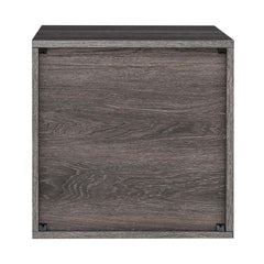 Sunjoy Quub Single Door Cabinet, Space Saving Stackable MDF Wood Cabinet for Living Room, Bedroom and Other Indoor Space