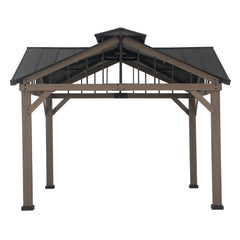 SUNJOY 12' x 12' Roanforth Gazebo With 2-Tier Roof and Ceiling Hook