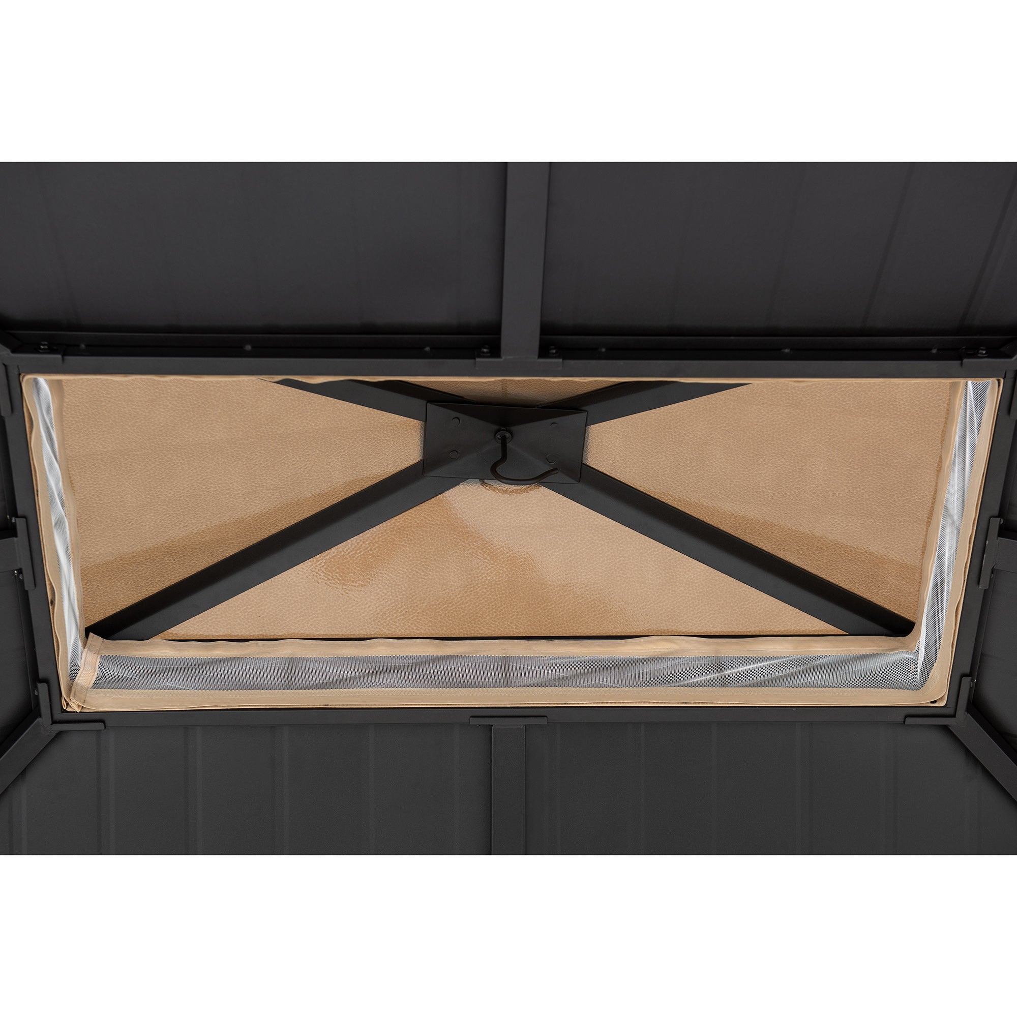 Crown Lattice Hardtop Patio Gazebo 11' × 13',  Matte Black