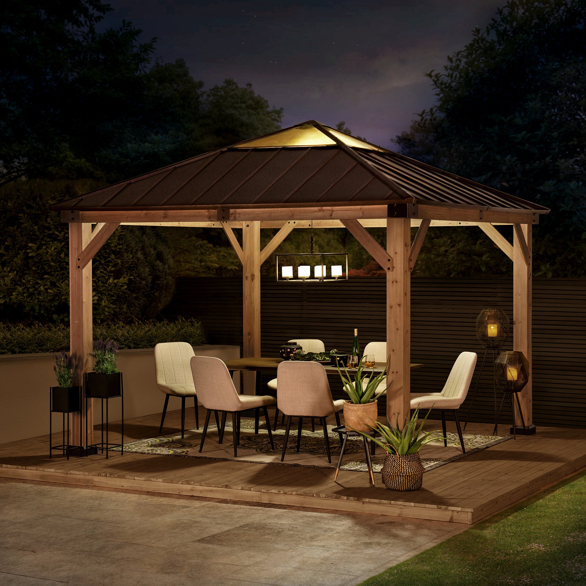 Antrim Skylight Cedar Gazebo, 11x11 | Demo 1