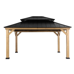 SUNJOY 13‘ x 15’ Bridgeport Hardtop Gazebo with Double Steel Roof and Ceiling Hook