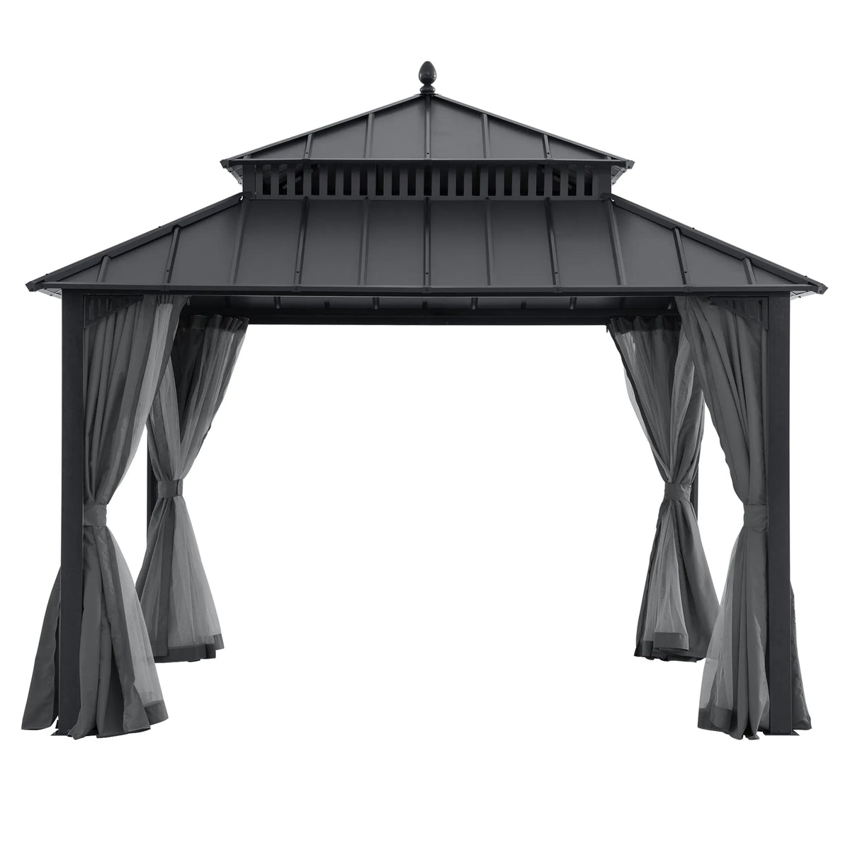 Kingston Aluminum Gazebo - Slate Gray, 12x12