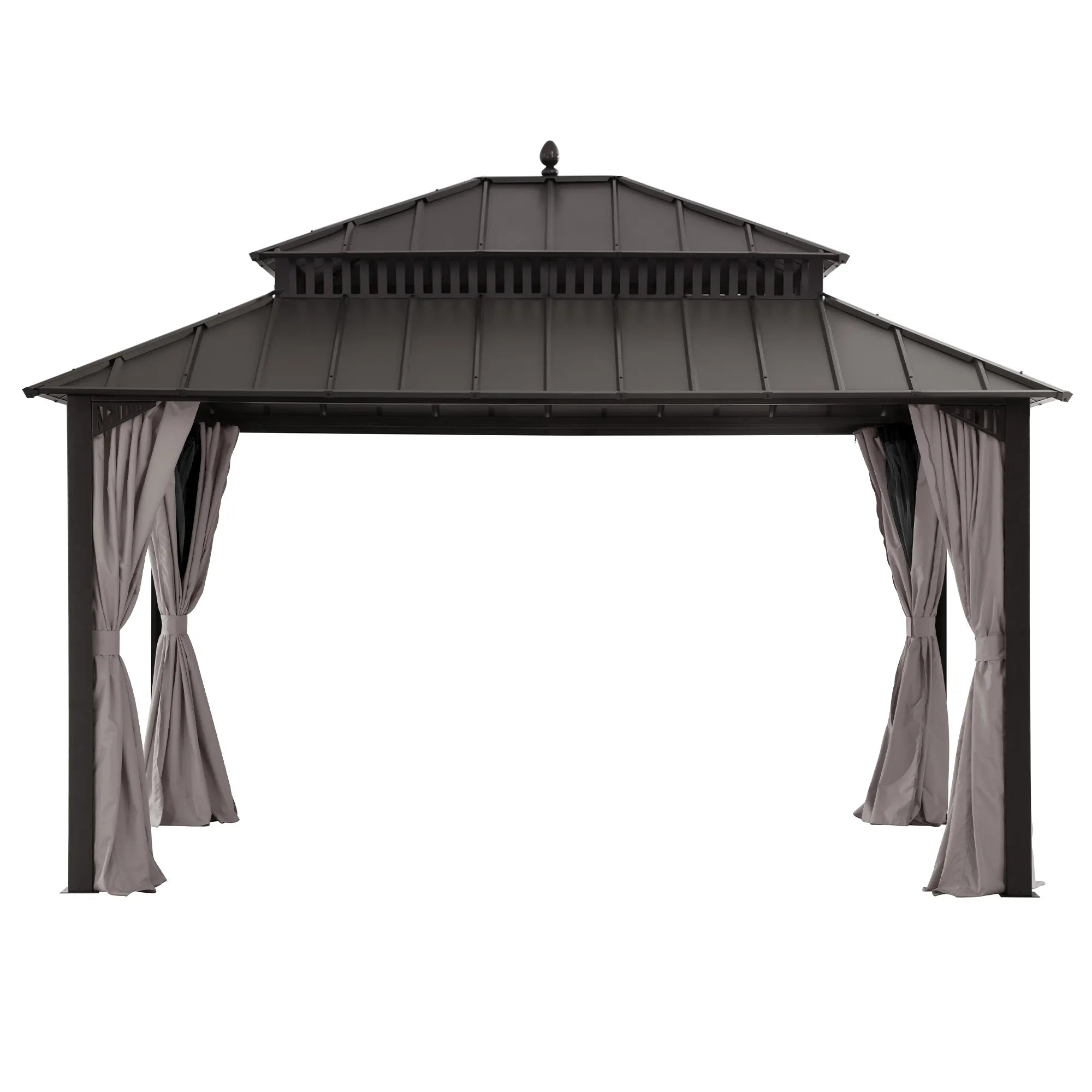 Kingston Aluminum Gazebo - Espresso Brown, 12x14