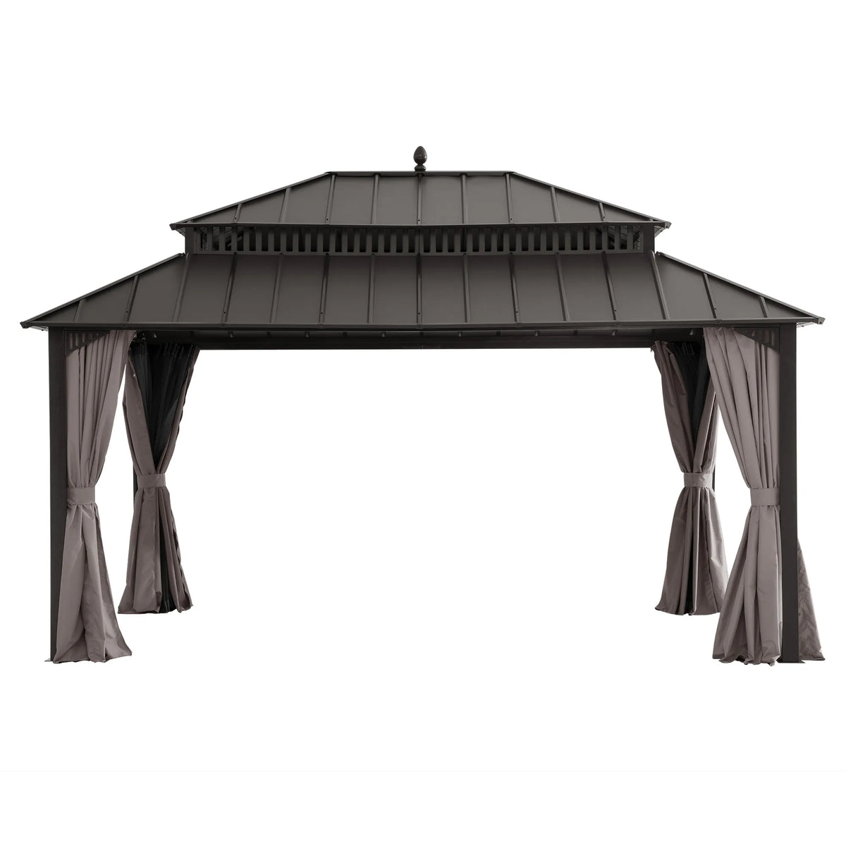 Kingston Aluminum Gazebo - Espresso Brown, 12x16