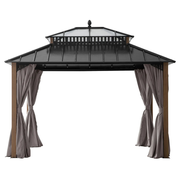 10x12 Aluminum Gazebo Hardtop with Steel & PC Roof | SUNJOY