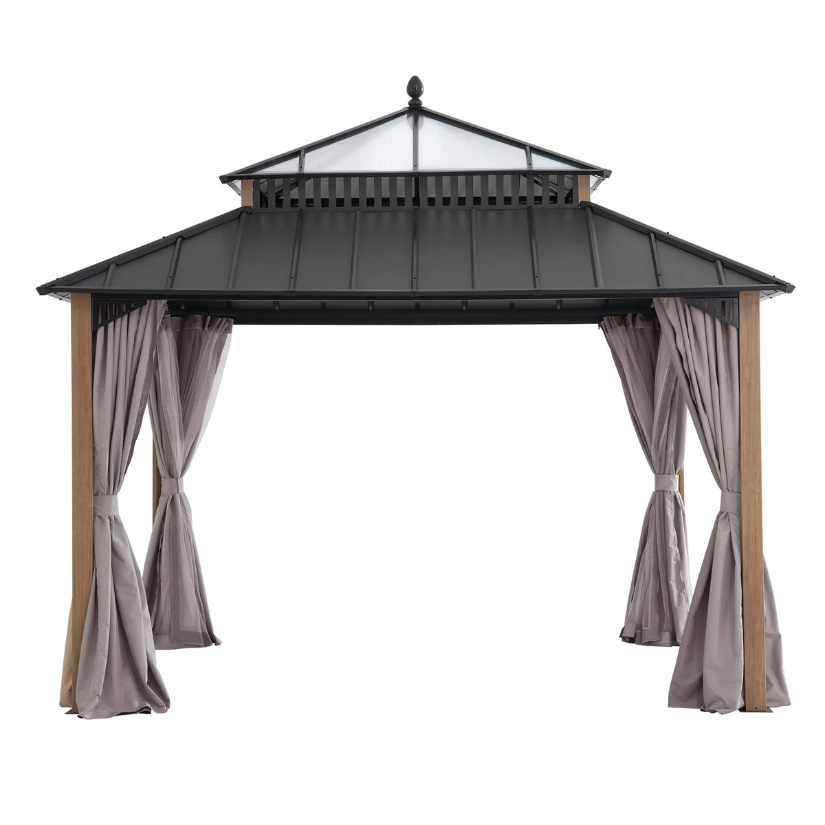 Kingston Horizon PC-Vent Gazebo - Natural Woodgrain, 12x12