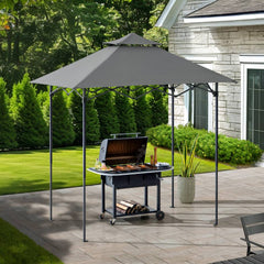 SUNJOY 5x8 Pop up Grill Gazebo with Magnetic LED Light and Carrying Bag - Gray