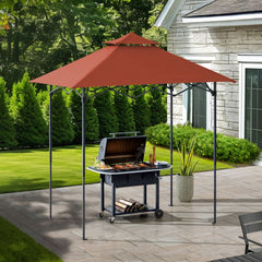 SUNJOY 5x8 Pop up Grill Gazebo with Magnetic LED Light and Carrying Bag - Red