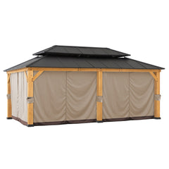 SUNJOY Replacement Gazebo Privacy Curtain for 12 ft. × 20 ft. Patio Wooden Gazebo