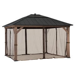 SUNJOY Gazebo Mosquito Netting Screen For 11 ft. × 13 ft. Wooden Gazebos