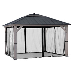 SUNJOY Gazebo Mosquito Netting Screen For 11 ft. × 13 ft. Wooden Gazebos