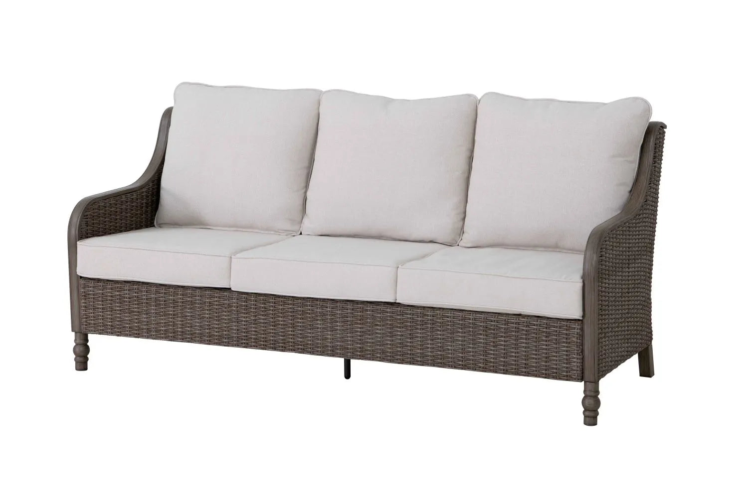 Windsor 6-Piece Brown Wicker Outdoor Patio Conversation Seating Set with Cushion Guard Biscuit Tan Cushions