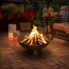 SUNJOY 22 Inch Round Steel Outdoor Fire Pit Bowl with Fire Poker