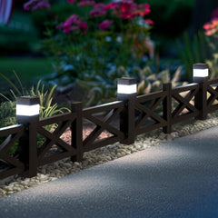 SUNJOY Garden Fence Metal Garden Border Fence with Solar Lights (5-pack)