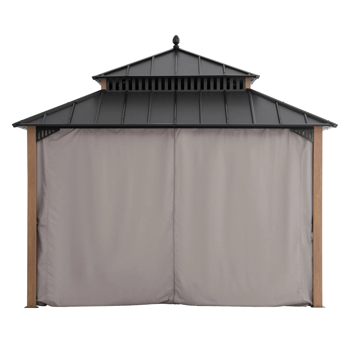 Kingston Aluminum Gazebo - Natural Woodgrain, 12x12
