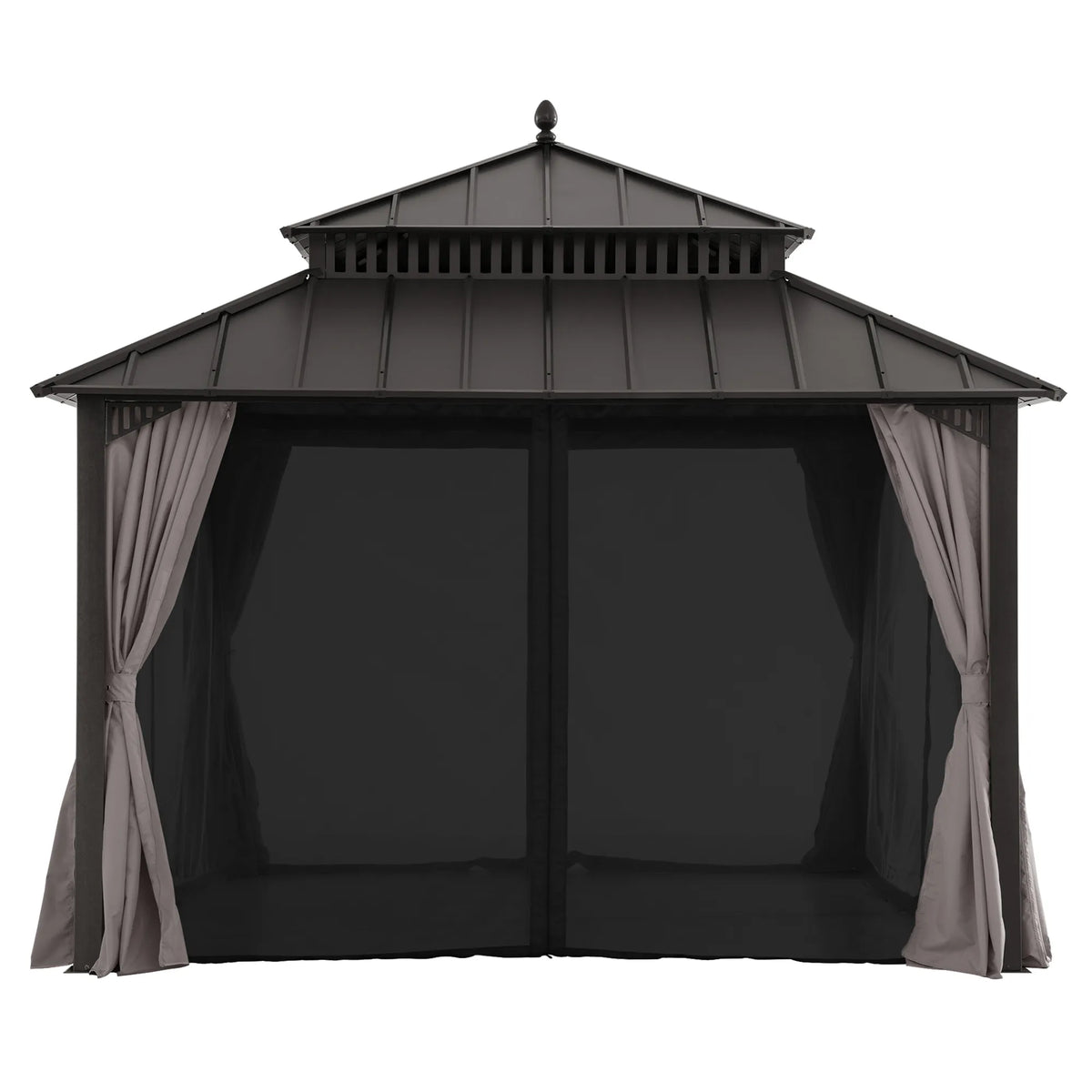 Kingston Aluminum Gazebo - Espresso Brown, 12x12