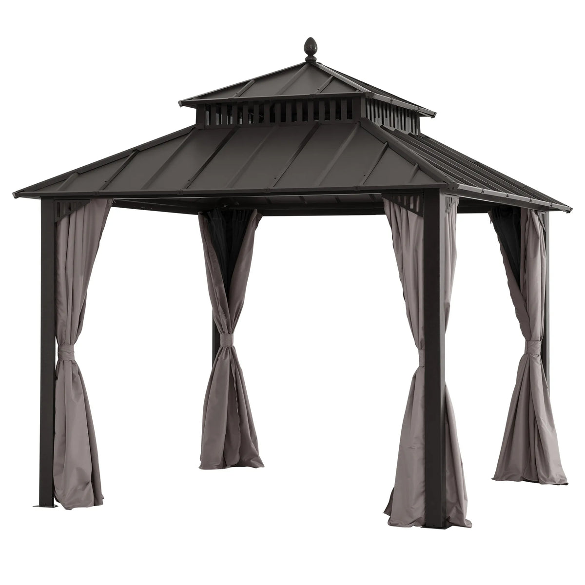 Kingston Aluminum Gazebo - Espresso Brown, 10x10