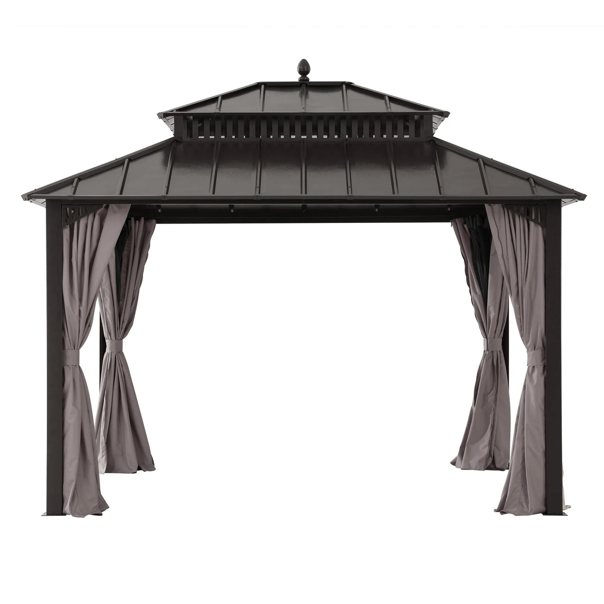 Kingston Aluminum Gazebo - Espresso Brown, 12x10