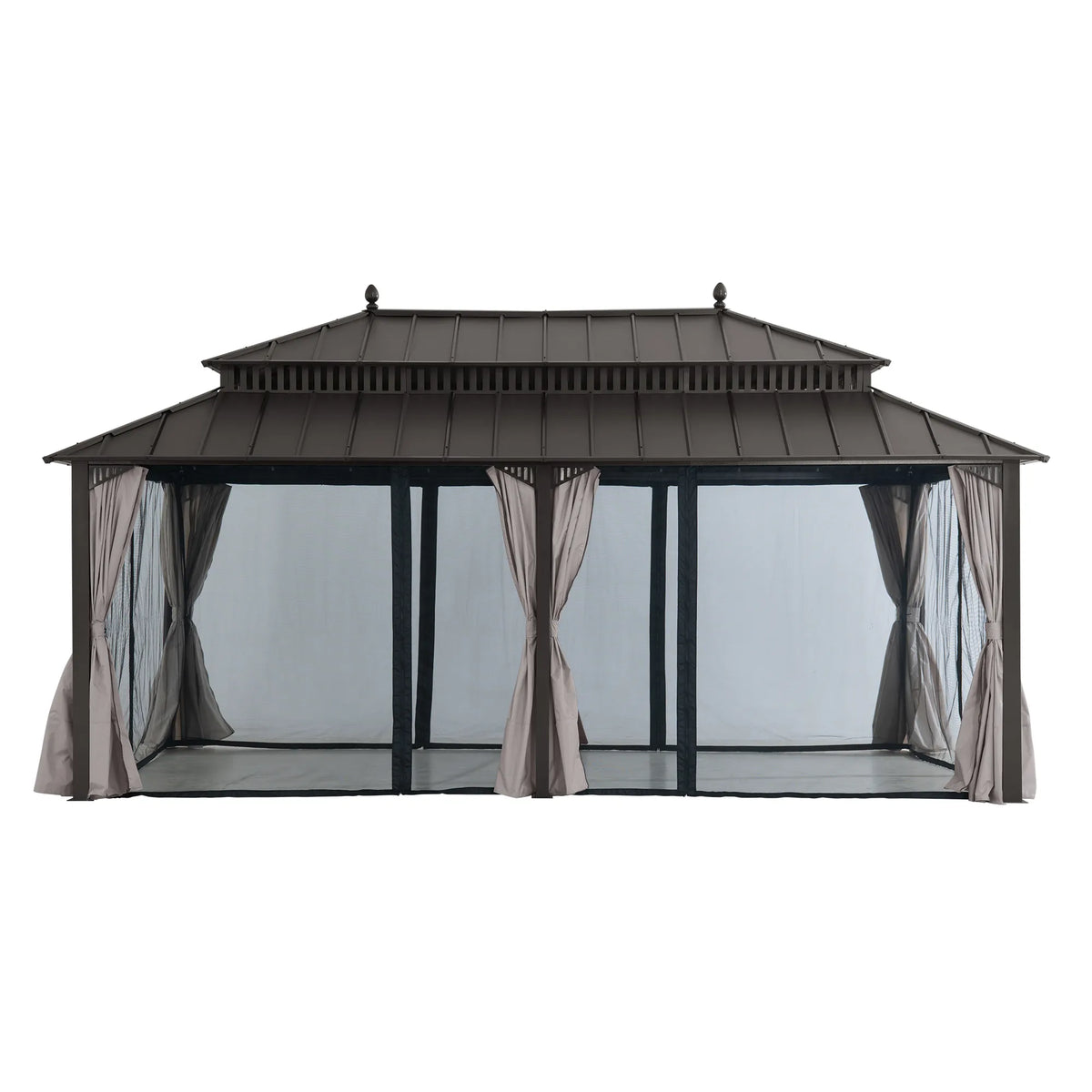 Kingston Aluminum Gazebo - Espresso Brown, 12x20