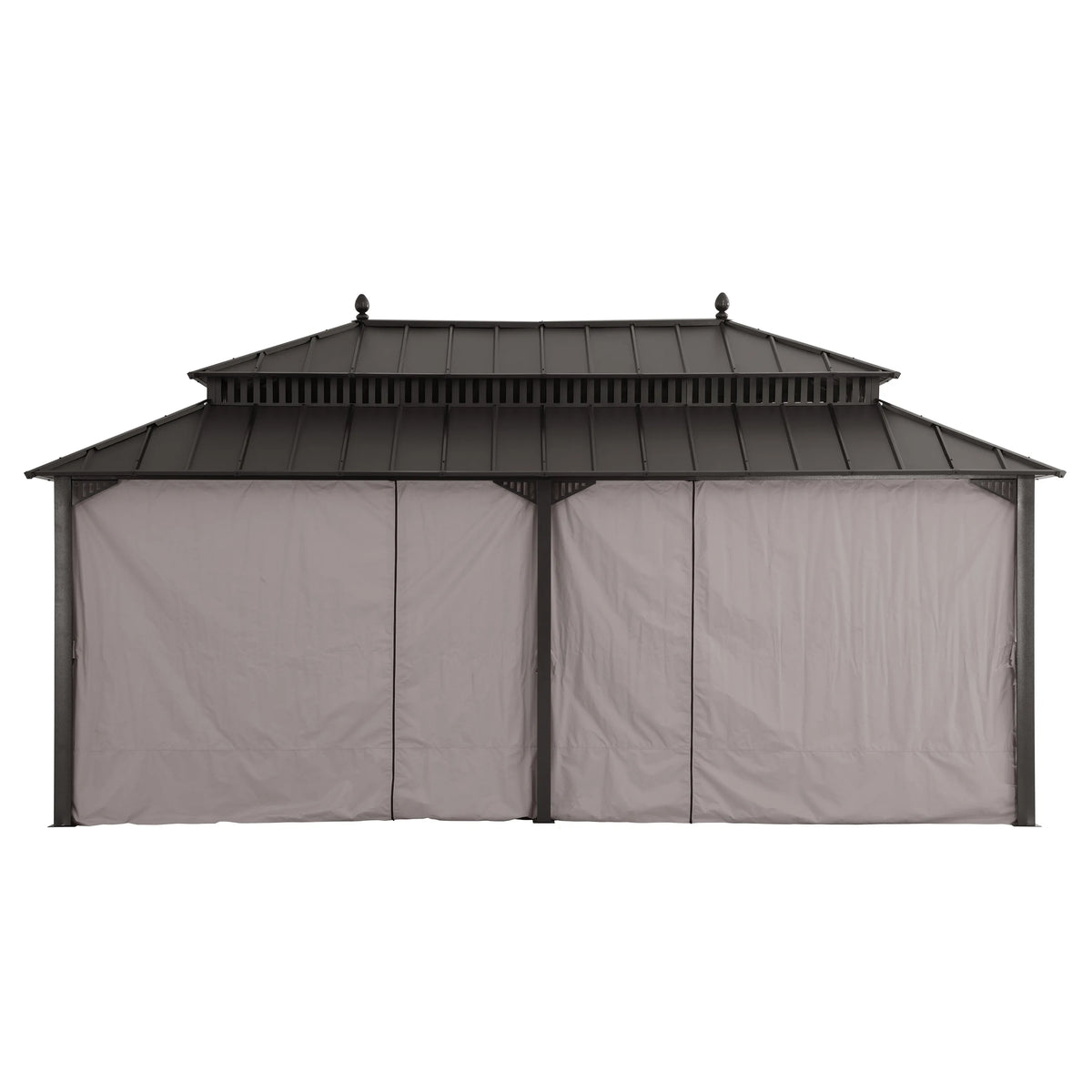 Kingston Aluminum Gazebo - Espresso Brown, 12x20