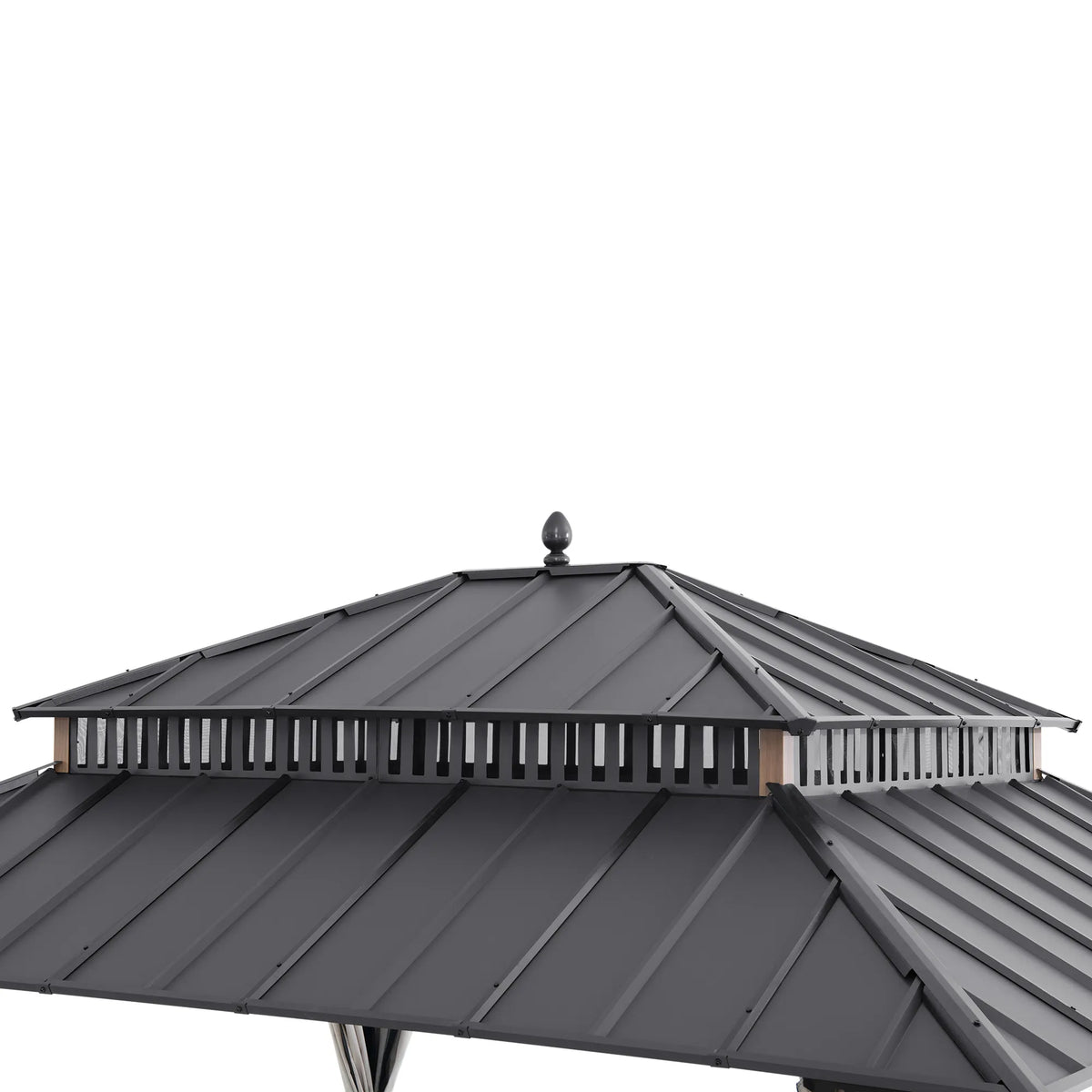 Kingston Aluminum Gazebo - Natural Woodgrain, 12x14