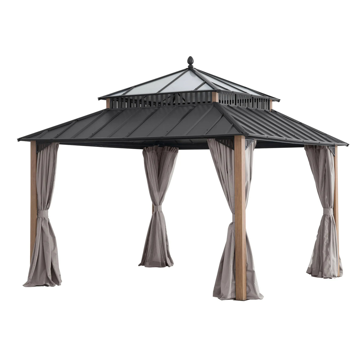 Kingston Horizon PC-Vent Gazebo - Natural Woodgrain, 12x12