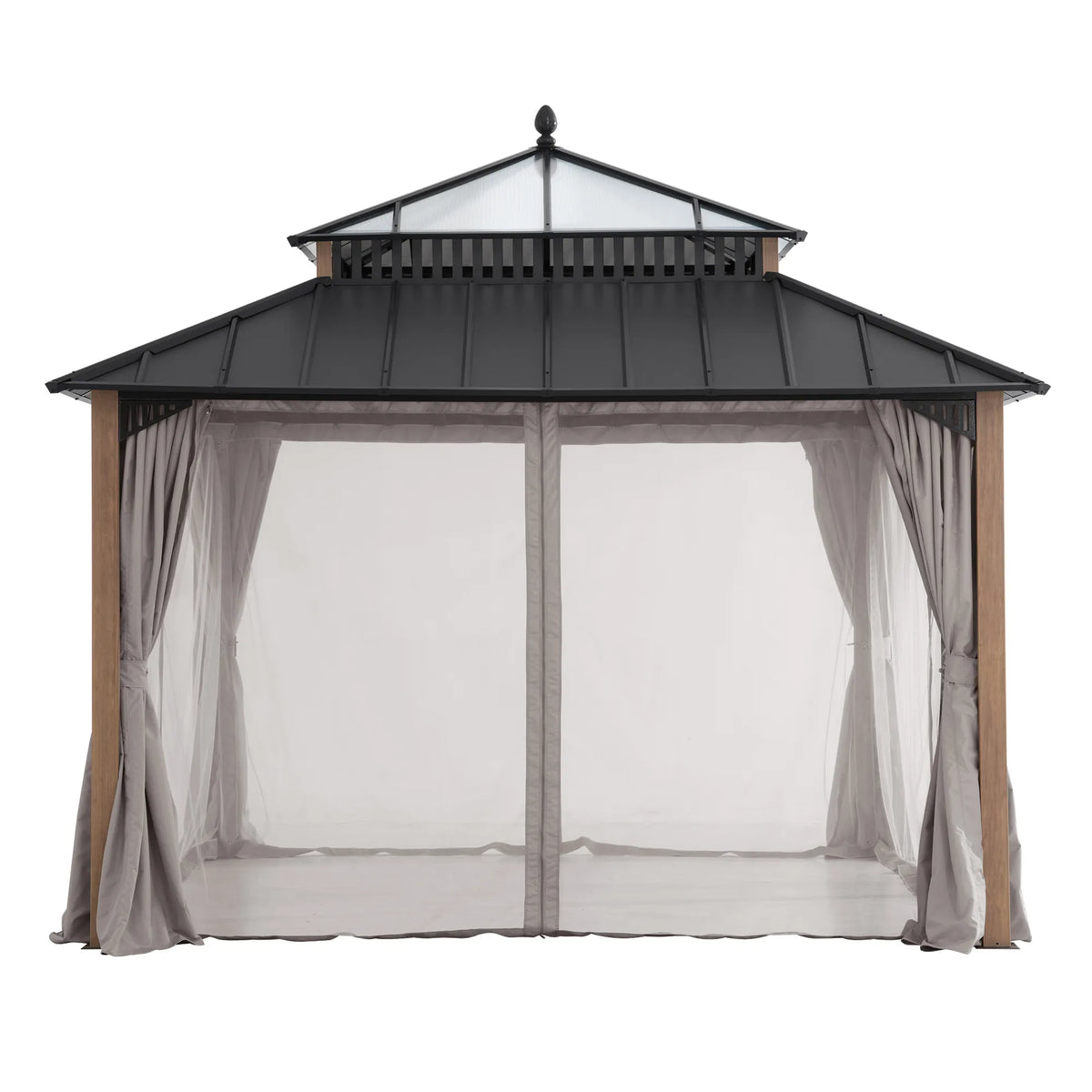Kingston Horizon PC-Vent Gazebo - Natural Woodgrain, 12x12