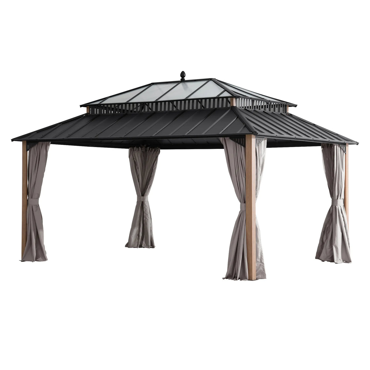 Kingston Horizon PC-Vent Gazebo - Natural Woodgrain, 12x16