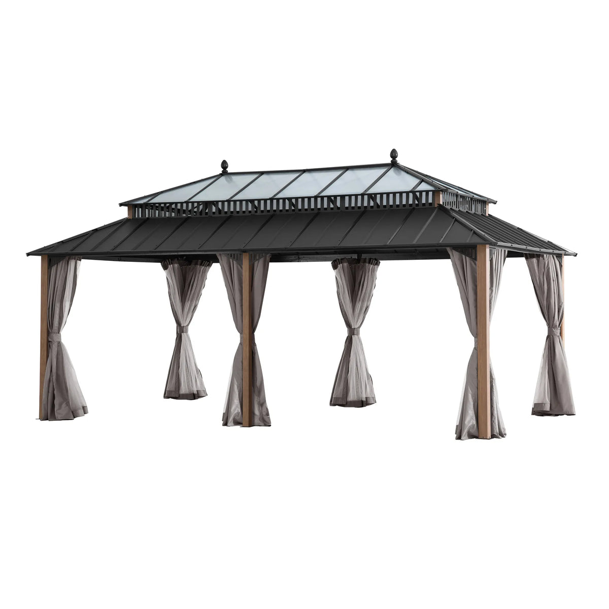 Kingston Horizon PC-Vent Gazebo - Natural Woodgrain, 12x20