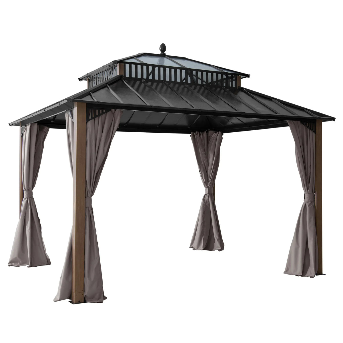 Kingston Horizon PC-Vent Gazebo - Natural Woodgrain, 12x10