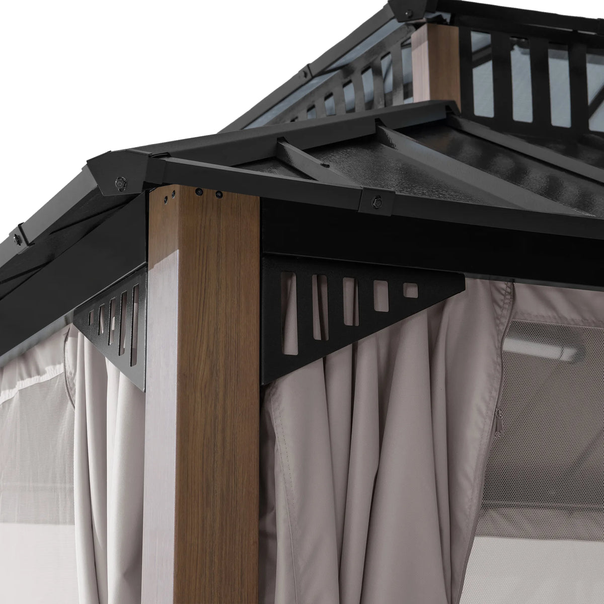 Kingston Horizon PC-Vent Gazebo - Natural Woodgrain, 12x10