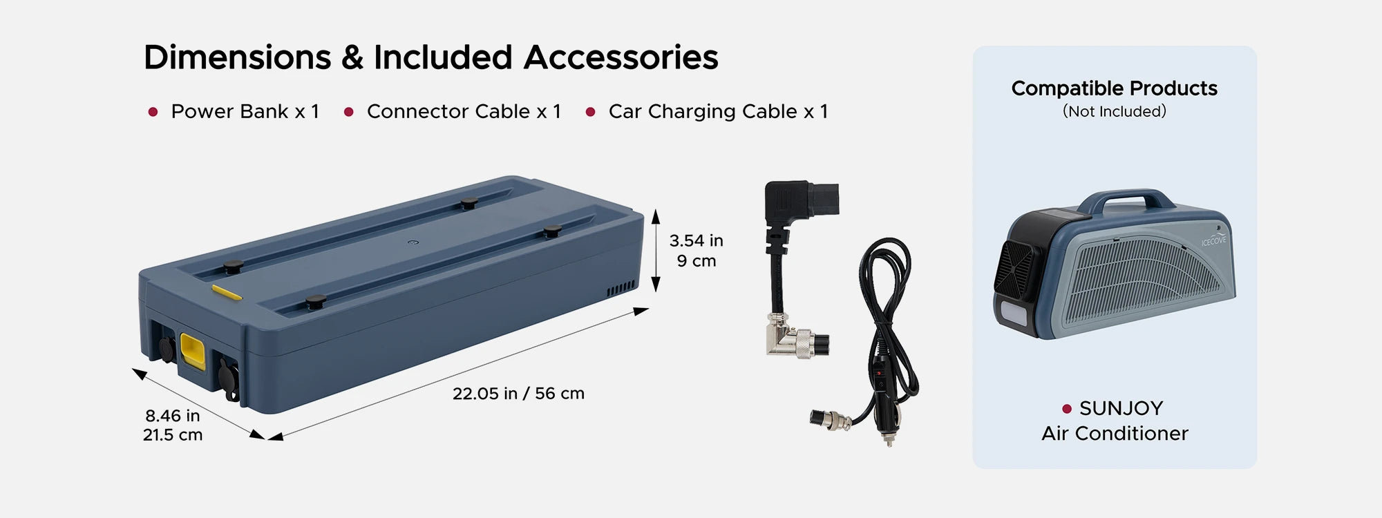 SUNJOY IceCove Portable Air Conditioner Power Bank for Outdoor Tents and Indoors - Blue