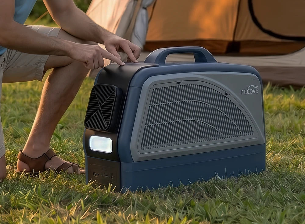 SUNJOY IceCove Portable Air Conditioner with 1 Power Bank for Outdoor Tents and Indoors - Blue