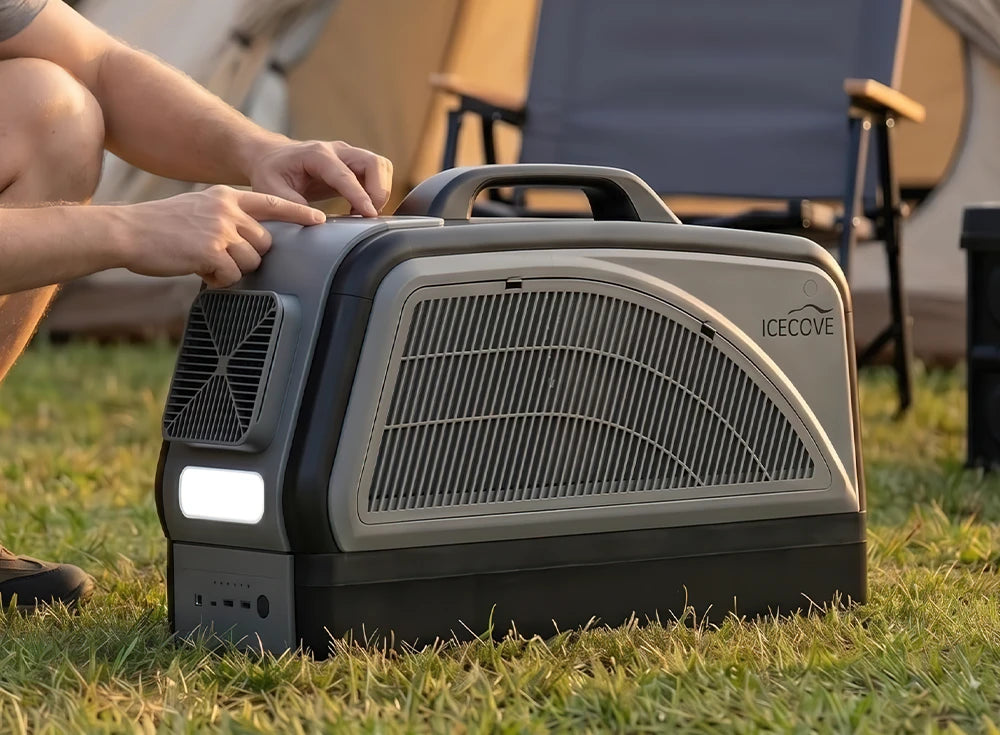 SUNJOY IceCove Portable Air Conditioner with 1 Power Bank for Outdoor Tents and Indoors - Gray
