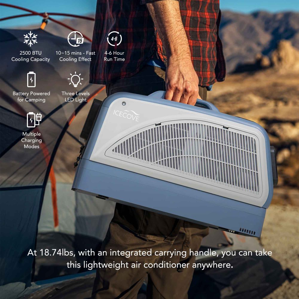 Battery operated portable air conditioner for camping best sale