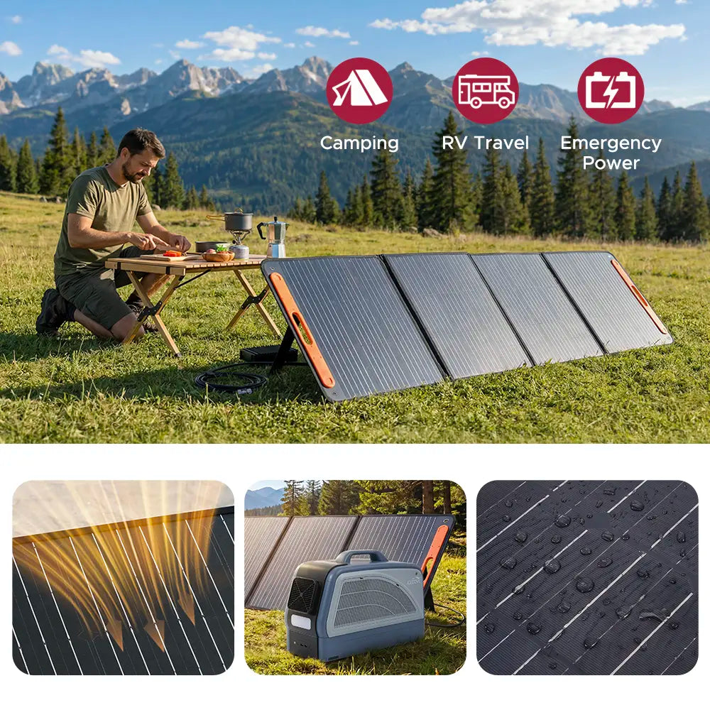SUNJOY IceCove Portable Air Conditioner with Power Bank and Solar Panel for Outdoor Tents and Indoors - Blue