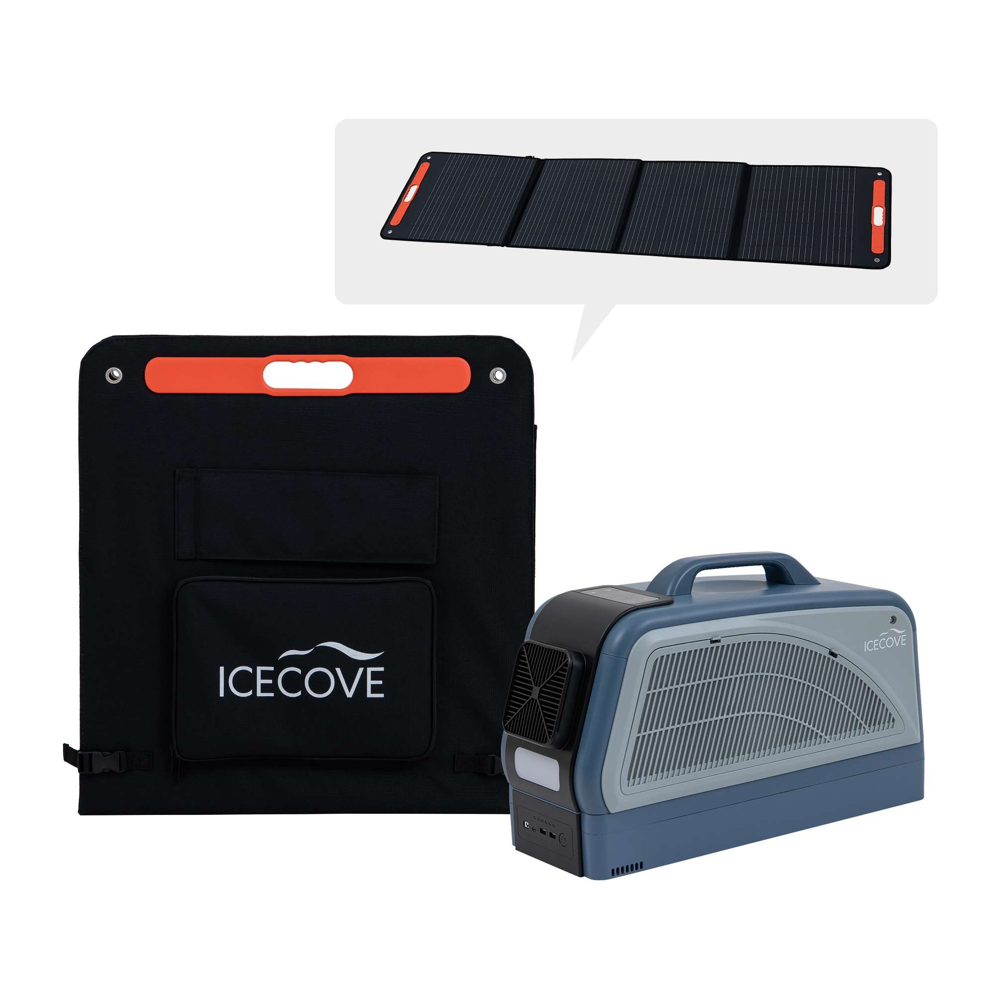 SUNJOY IceCove Portable Air Conditioner with Power Bank and Solar Panel for Outdoor Tents and Indoors - Blue