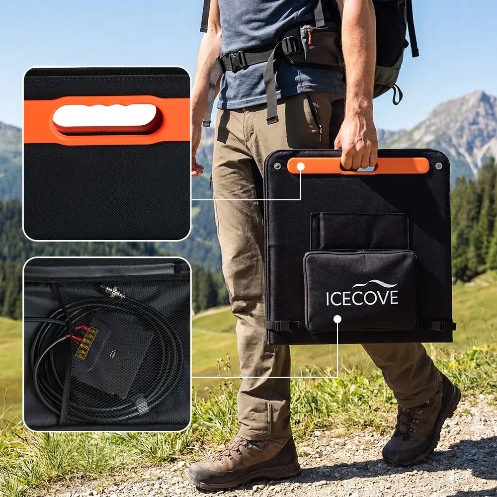 SUNJOY IceCove Portable Air Conditioner with Power Bank and Solar Panel for Outdoor Tents and Indoors - Gray