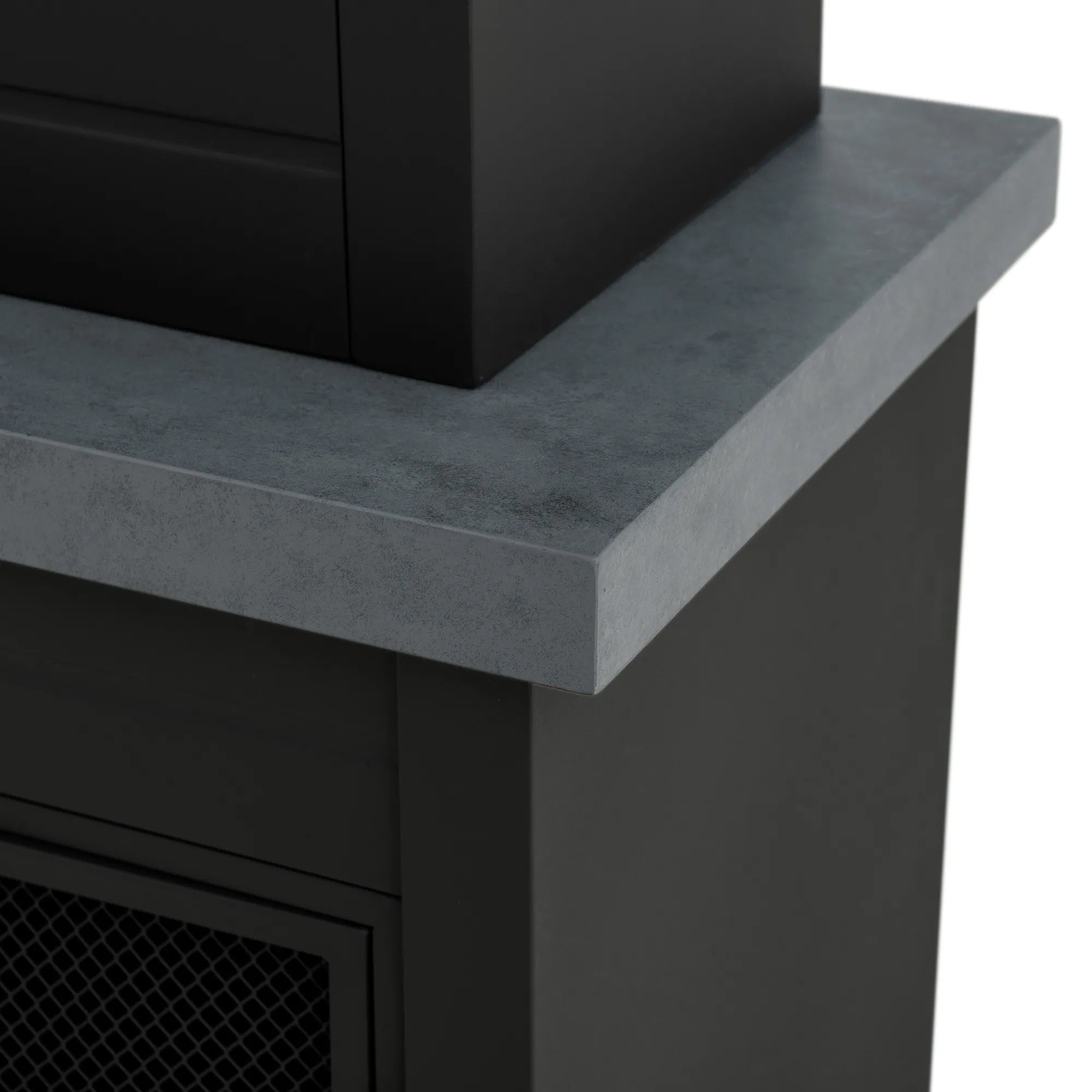Nordic Modern Wood Burning Fireplace with Log Holders 76" - Light Gray
