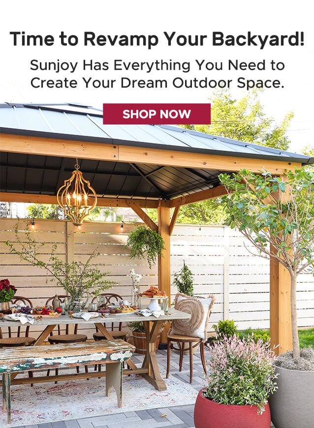 SUNJOY Hard Top Gazebo with Lighting