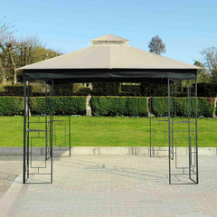 SUNJOY 10‘ x 10’  2-Tier Steel Soft Top Gazebo with Polyester Roof and Ceiling Hook