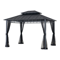 SUNJOY Black Replacement Mosquito Netting For Metal Gazebo